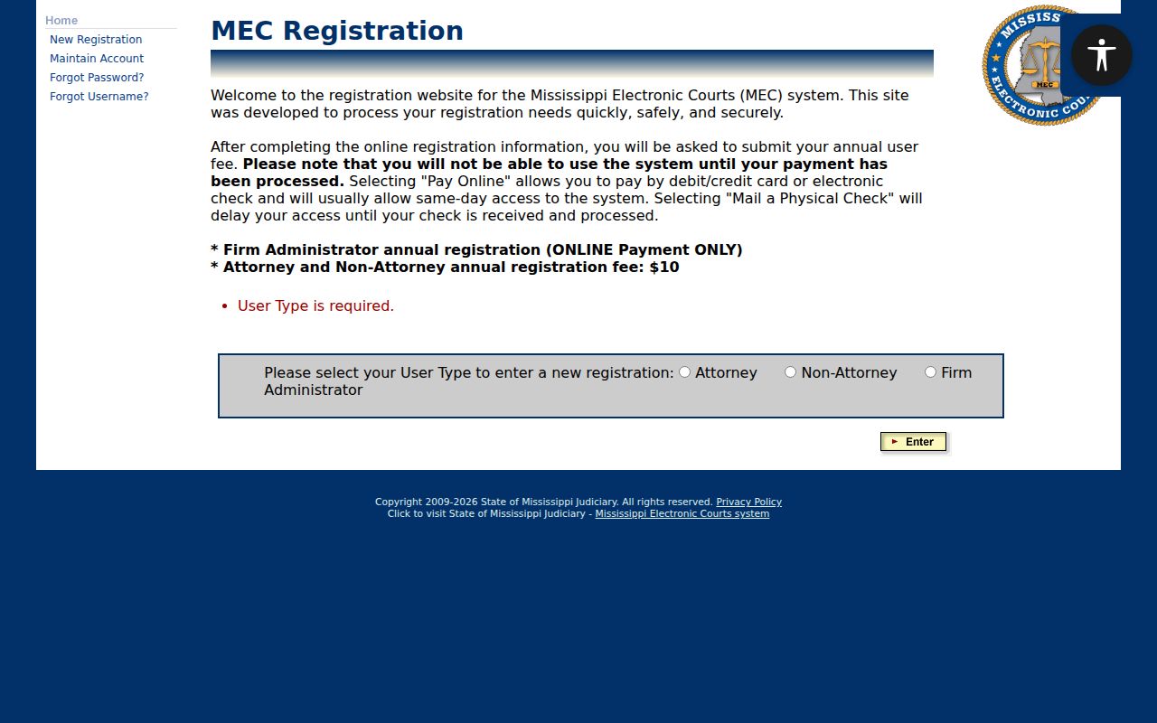 Yalobusha County warrant search PAMEC registration